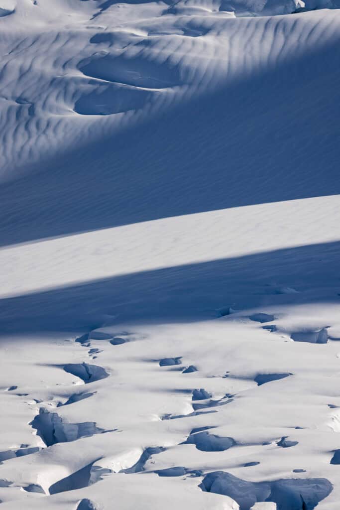 Ice on glacier, Plateau Hut