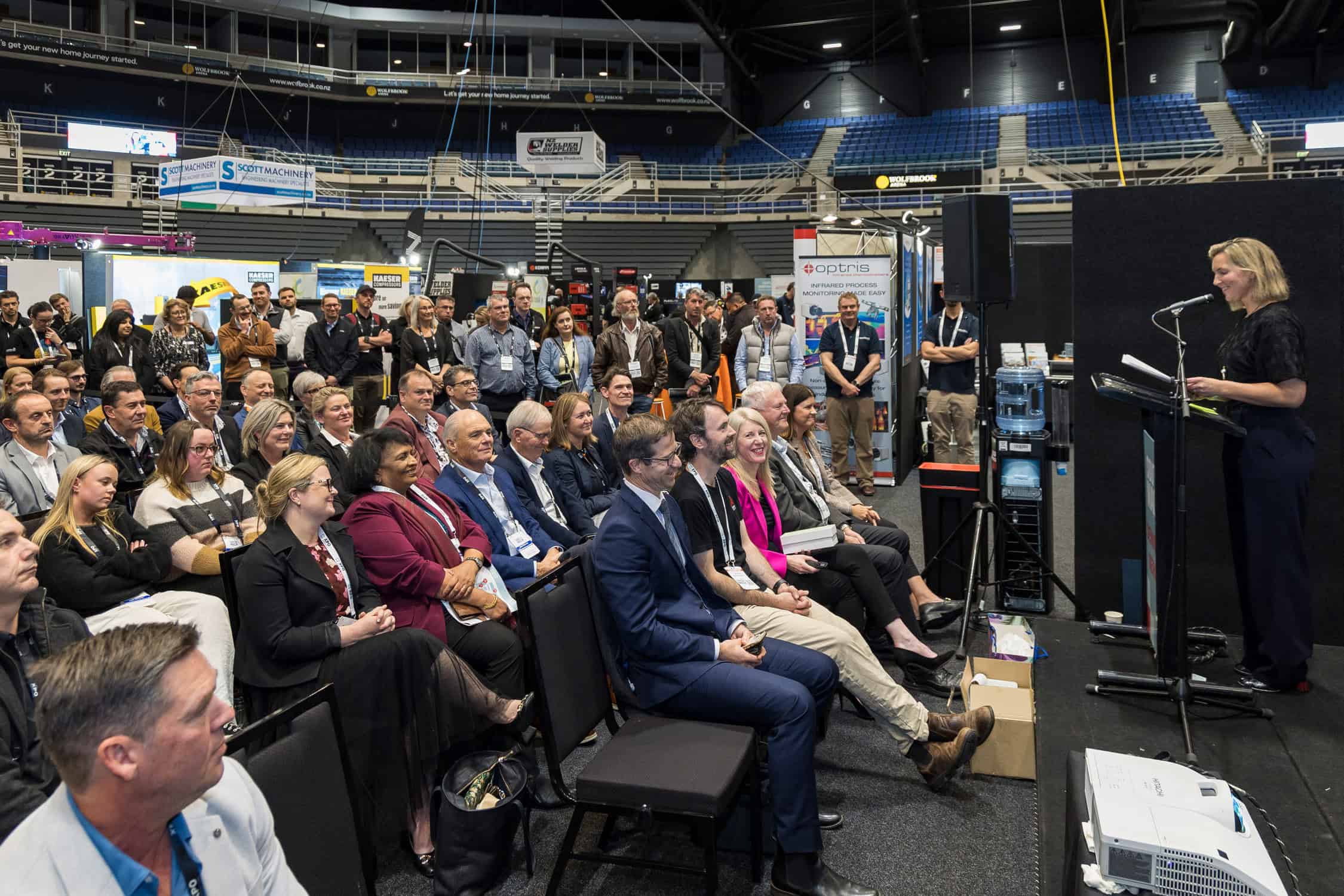 Presentation of prize winner at Machinery Manufacturer awards, Christchurch.