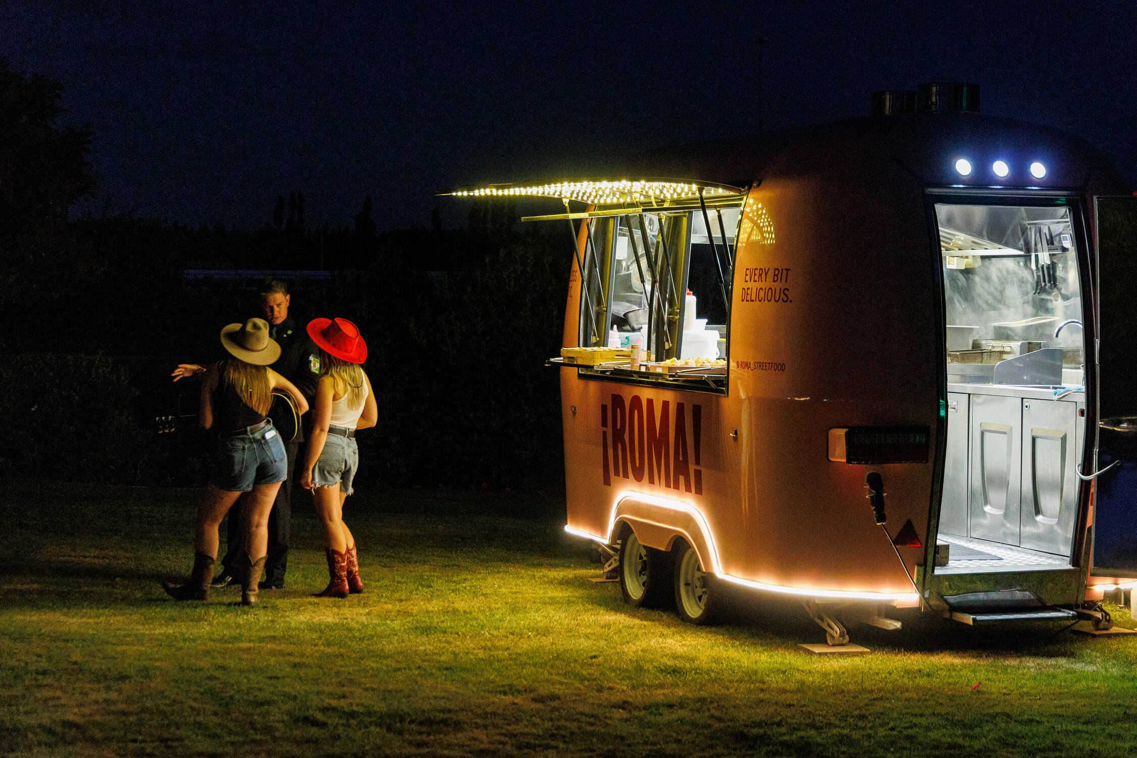 Late night food stall at staff Christmas party