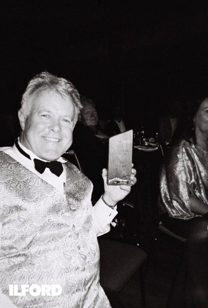Tony Stewart, NZIPP Volunteer of the Year, awarded at the Iris award dinner in Christchurch, Aug 2026.